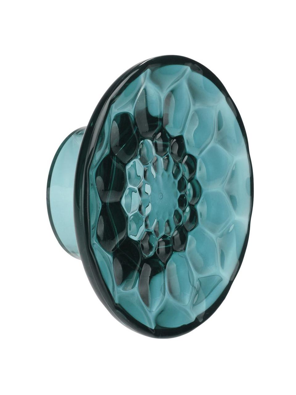 Patère Jellies, 2 pièces, Technopolymère thermoplastique coloré, certifié Greenguard, Turquoise, noir, Ø 13 x haut. 6 cm