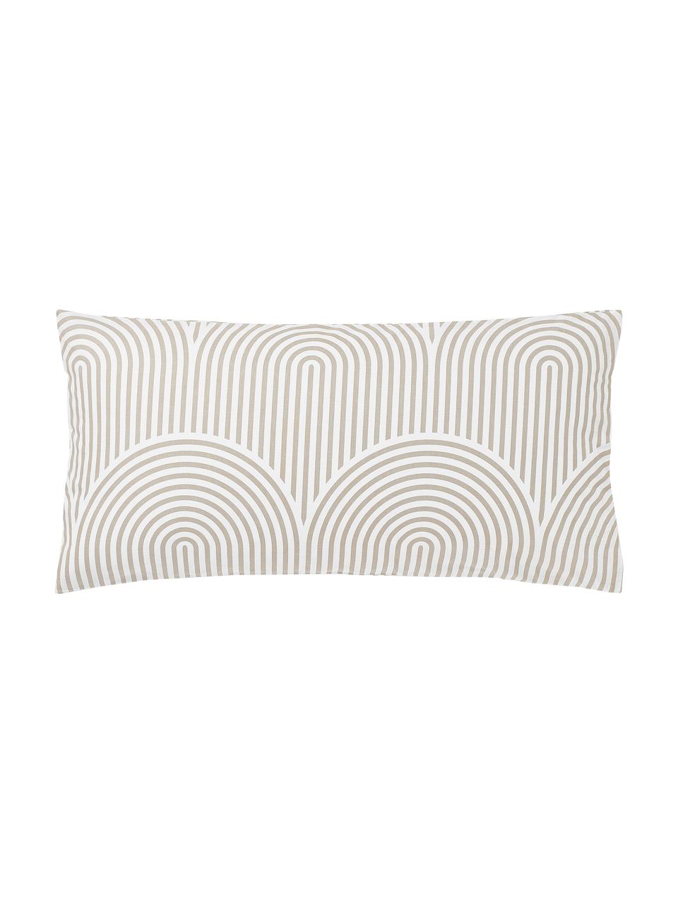 Baumwoll-Kopfkissenbezug Arcs, Webart: Renforcé Fadendichte 144 , Beige, Weiß, B 40 x L 80 cm