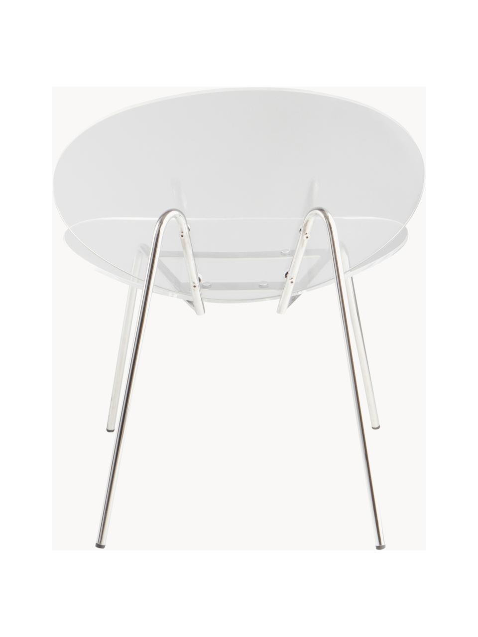 Kunststof stoel Conway, Frame: edelstaal, verchroomd, Transparant, zilverkleurig, B 72 x D 59 cm