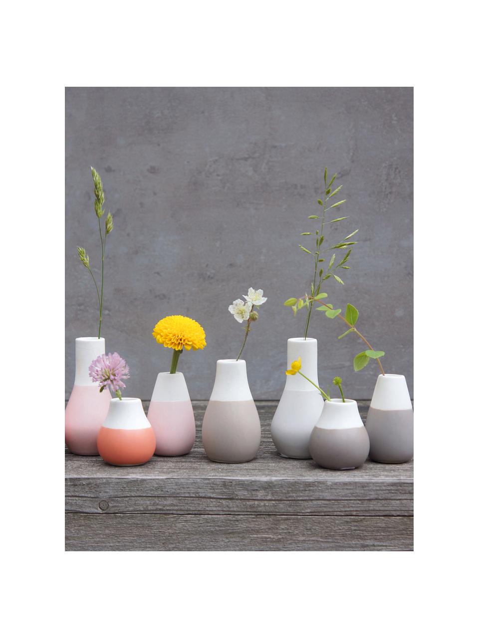 Malá váza z kameniny Pastell, 4 ks, Tóny hnedej, biela