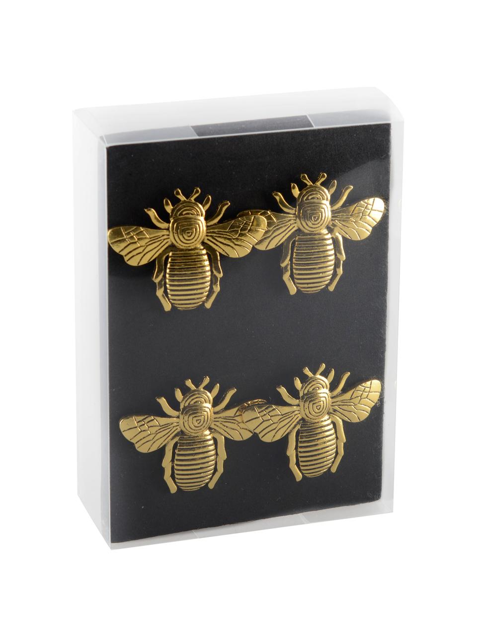 Serviettenringe Bee, 4 Stück, Zink, Goldfarben, Ø 4 x H 4 cm