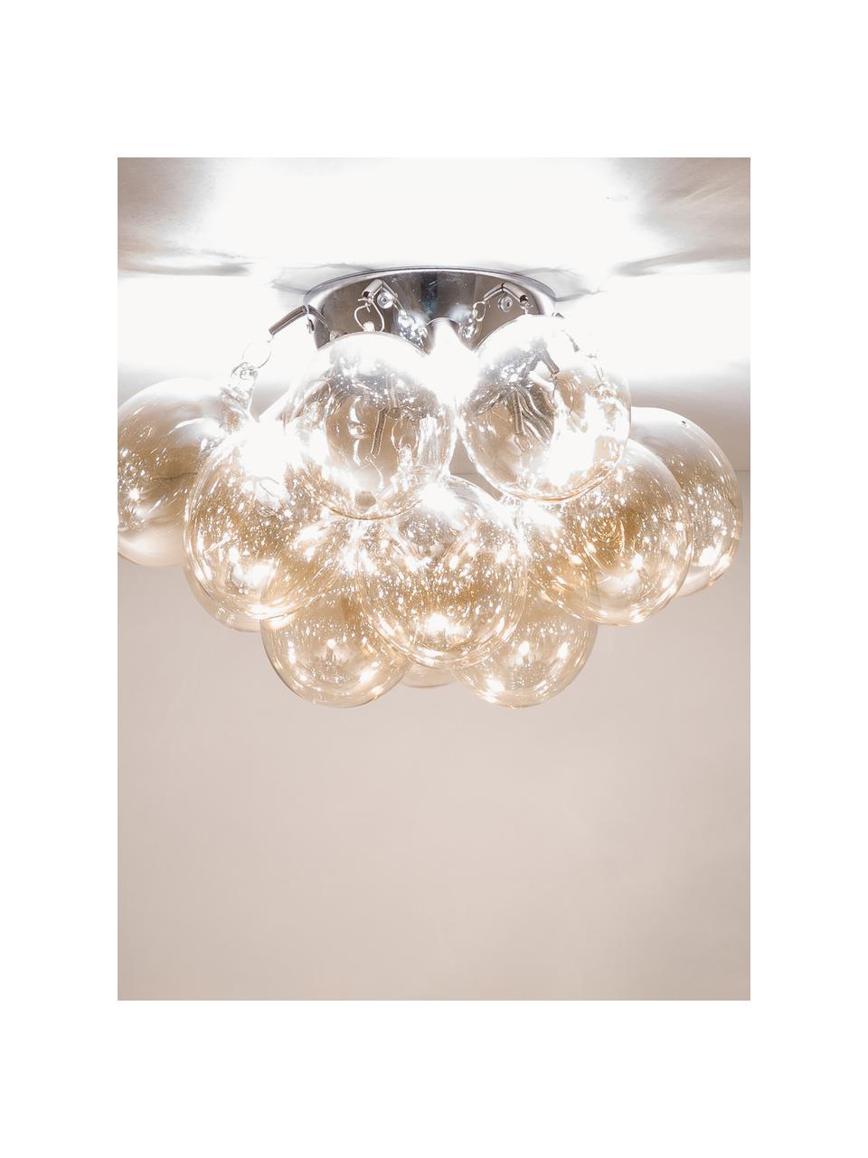 Malá stropná lampa so sklenenými guľôčkami Gross, Béžová, priehľadná, Ø 30 x V 20 cm