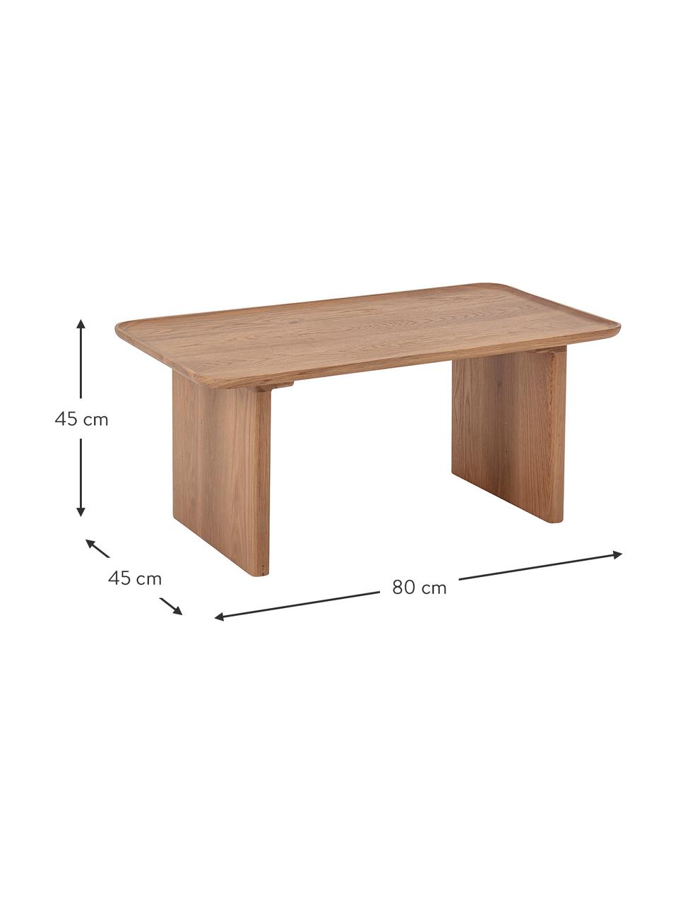 Mesa de centro Rhys in marrón, Madera de roble, Marrón, An 80 x Al 45 cm