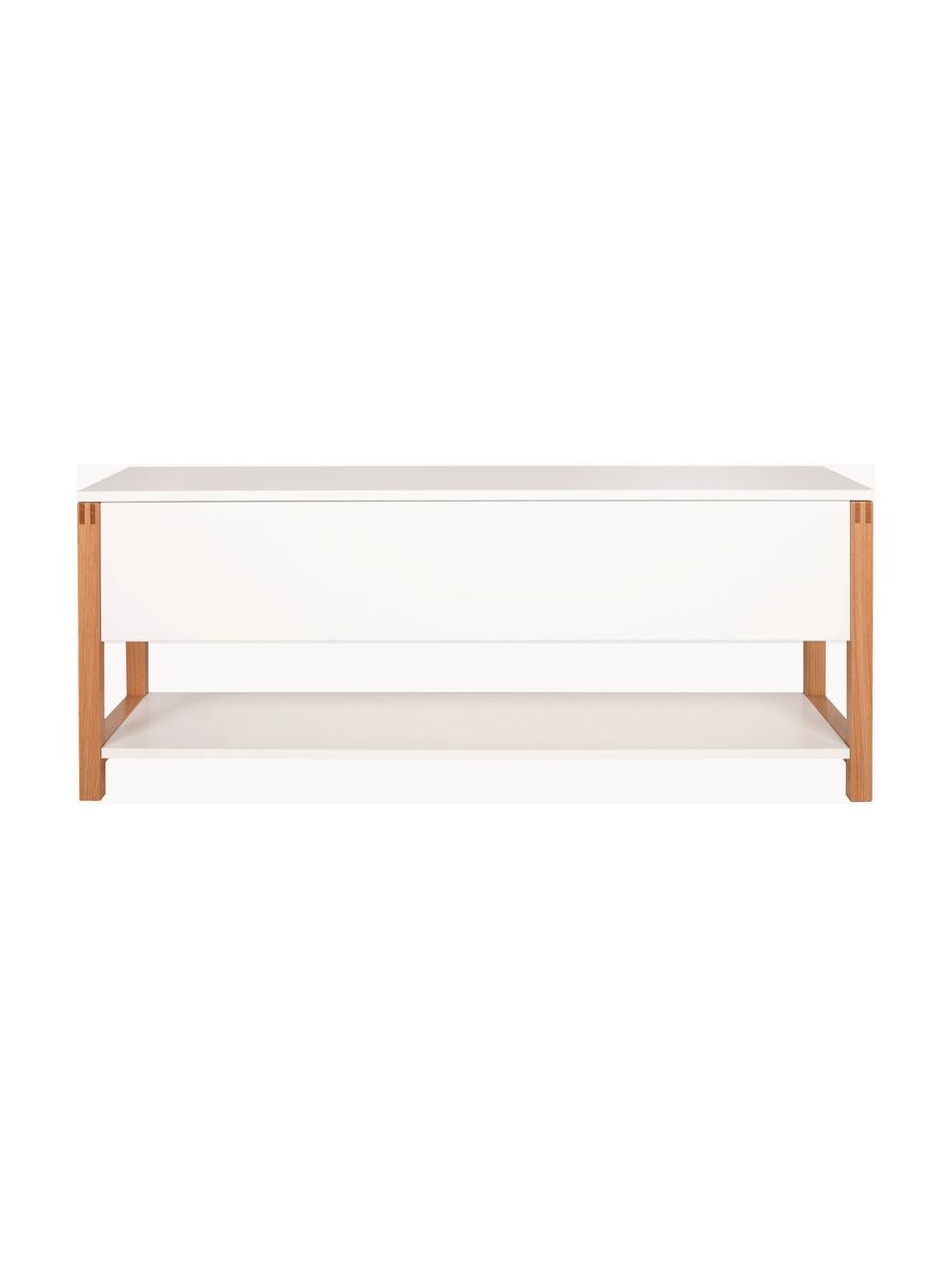 Garderoben-Sitzbank Northgate mit Stauraum, Rahmen: Eichenholz Dieses Produkt, Weiss, Eichenholz, B 120 x H 48 cm