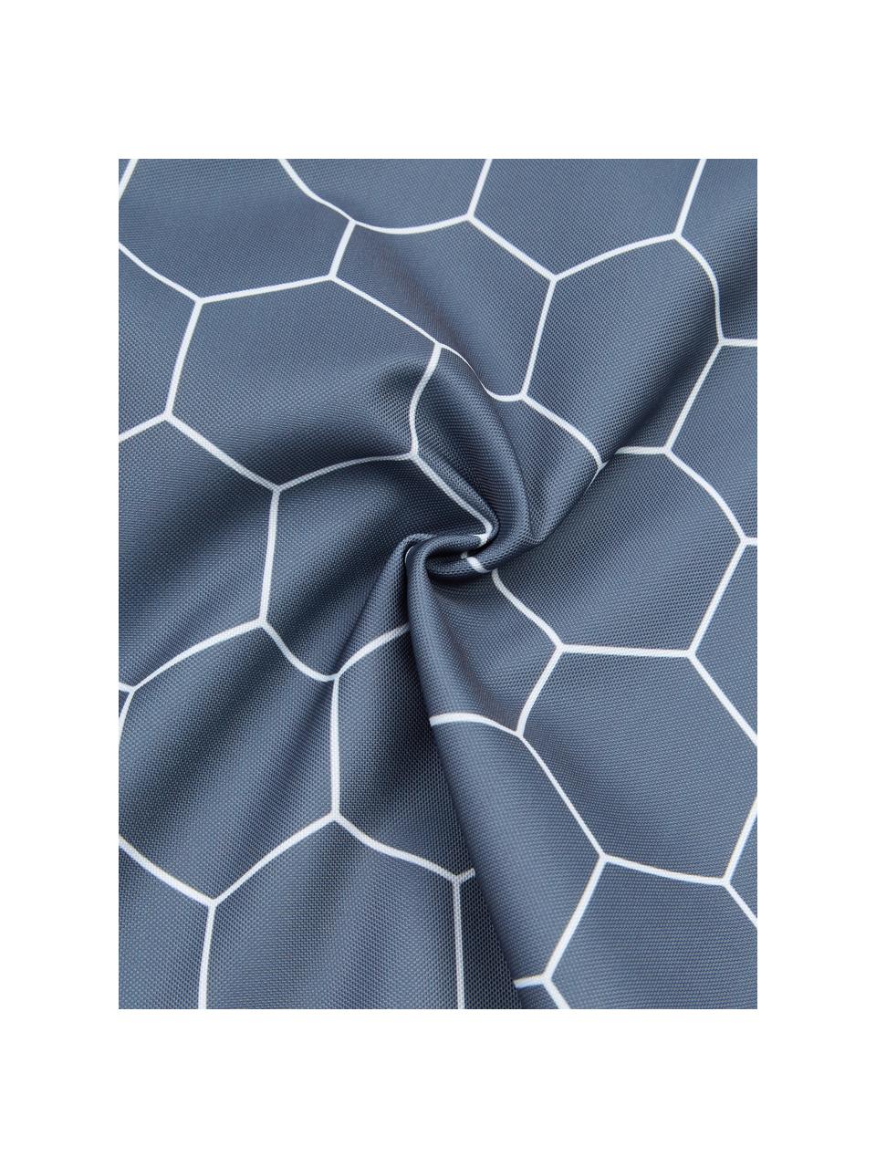 Gemustertes Outdoor-Kissen Honeycomb, 100% Polyester, Dunkelgrau, Weiss, B 47 x L 47 cm