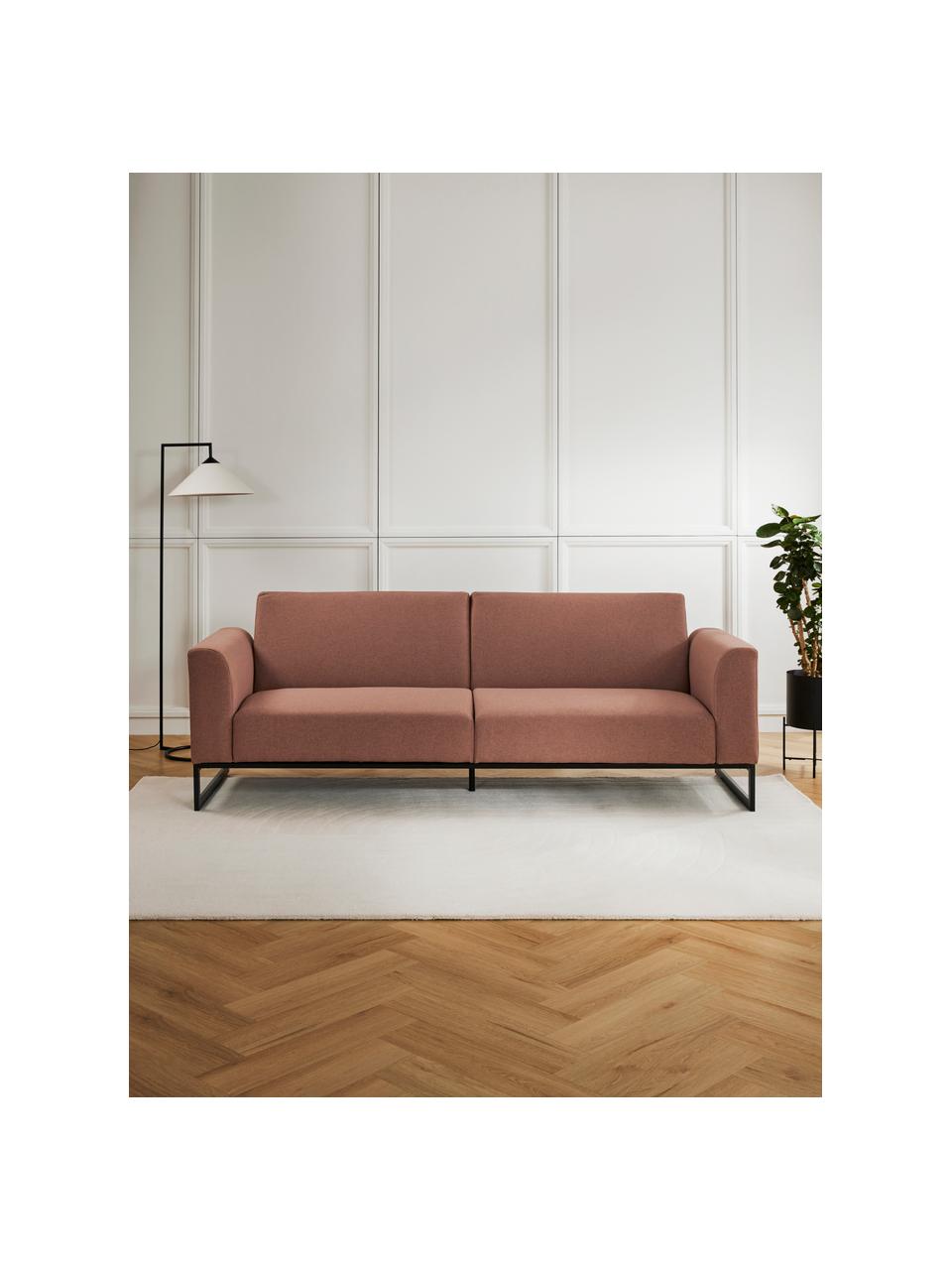 Schlafsofa Josephine (3-Sitzer), Bezug: 100% Polyester Der strapa, Gestell: Massives Kiefernholz und , Füße: Metall Dieses Produkt wir, Webstoff Nougat, B 238 x T 85 cm