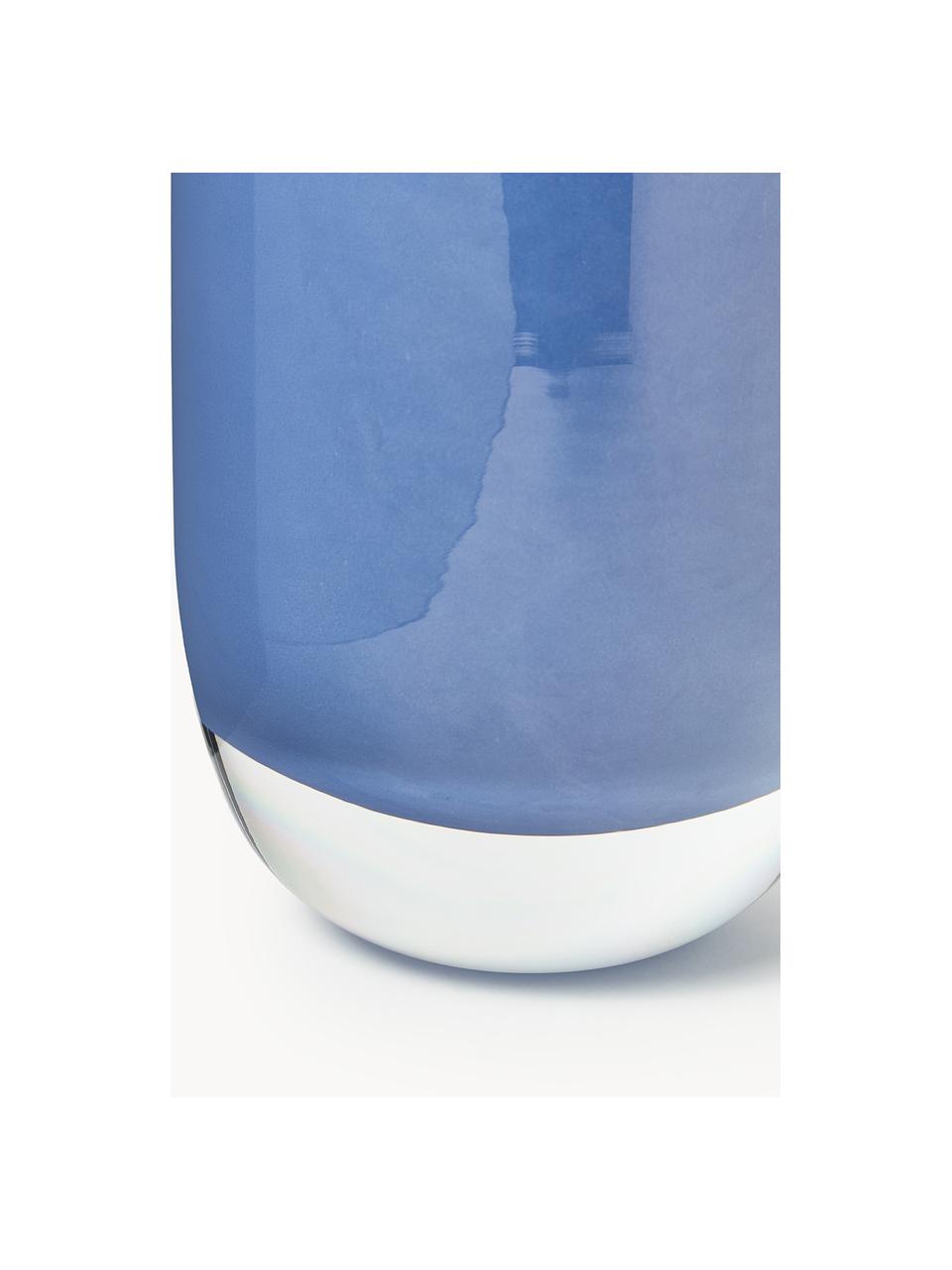 Glas-Vase Rosabella, H 28 cm, Kalknatronglas, Blau, Ø 15 x H 28 cm