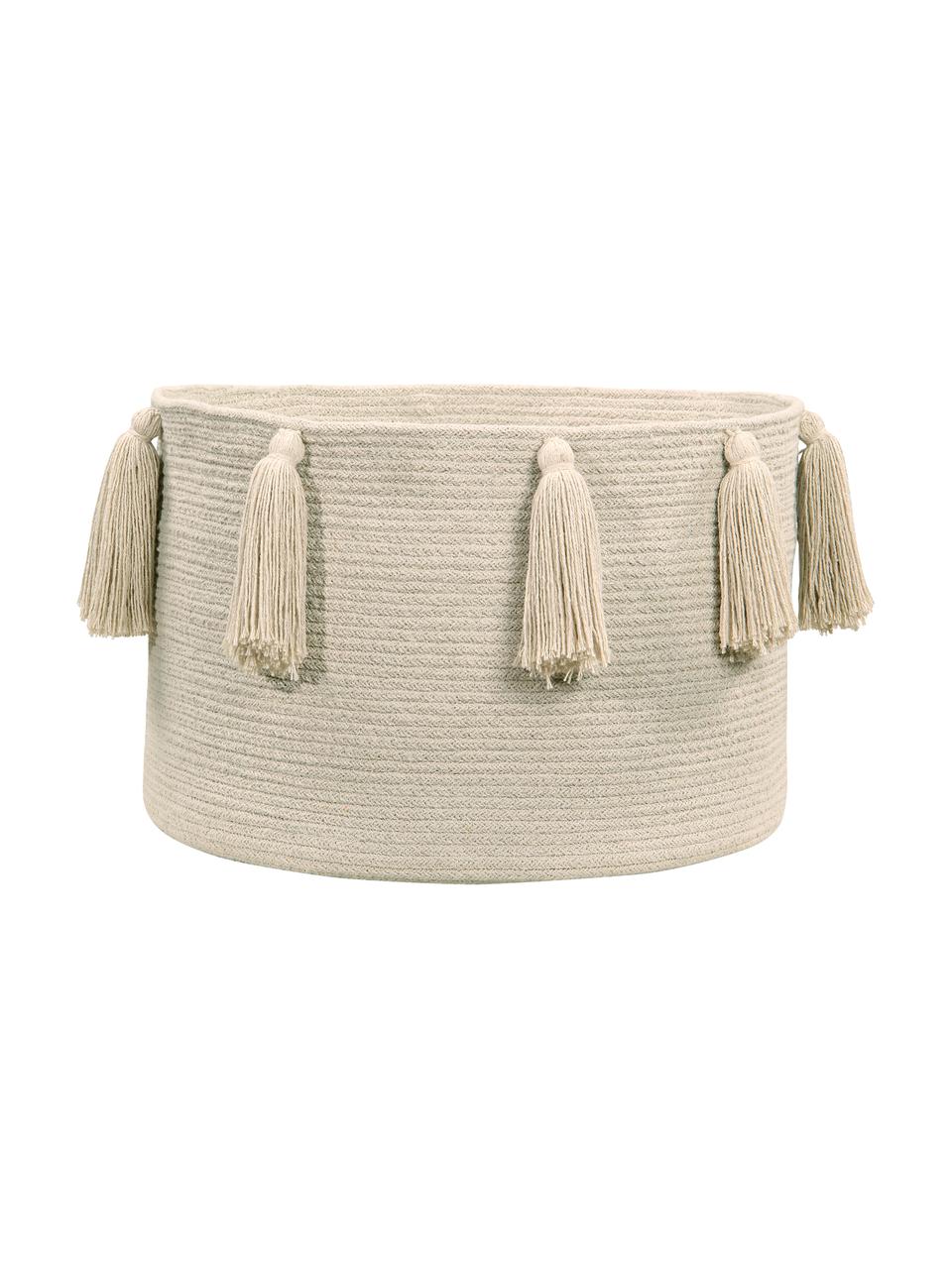 Cesto Tassels, 97% cotone, 3% cotone riciclato, Beige, Ø 45 x Alt. 30 cm