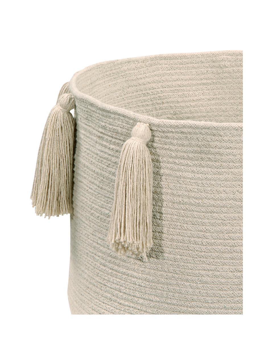 Aufbewahrungskorb Tassels, 97% Baumwolle, 3% recycelte Baumwolle, Beige, Ø 45 x H 30 cm