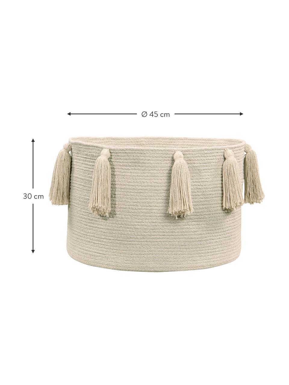 Aufbewahrungskorb Tassels, 97% Baumwolle, 3% recycelte Baumwolle, Beige, Ø 45 x H 30 cm