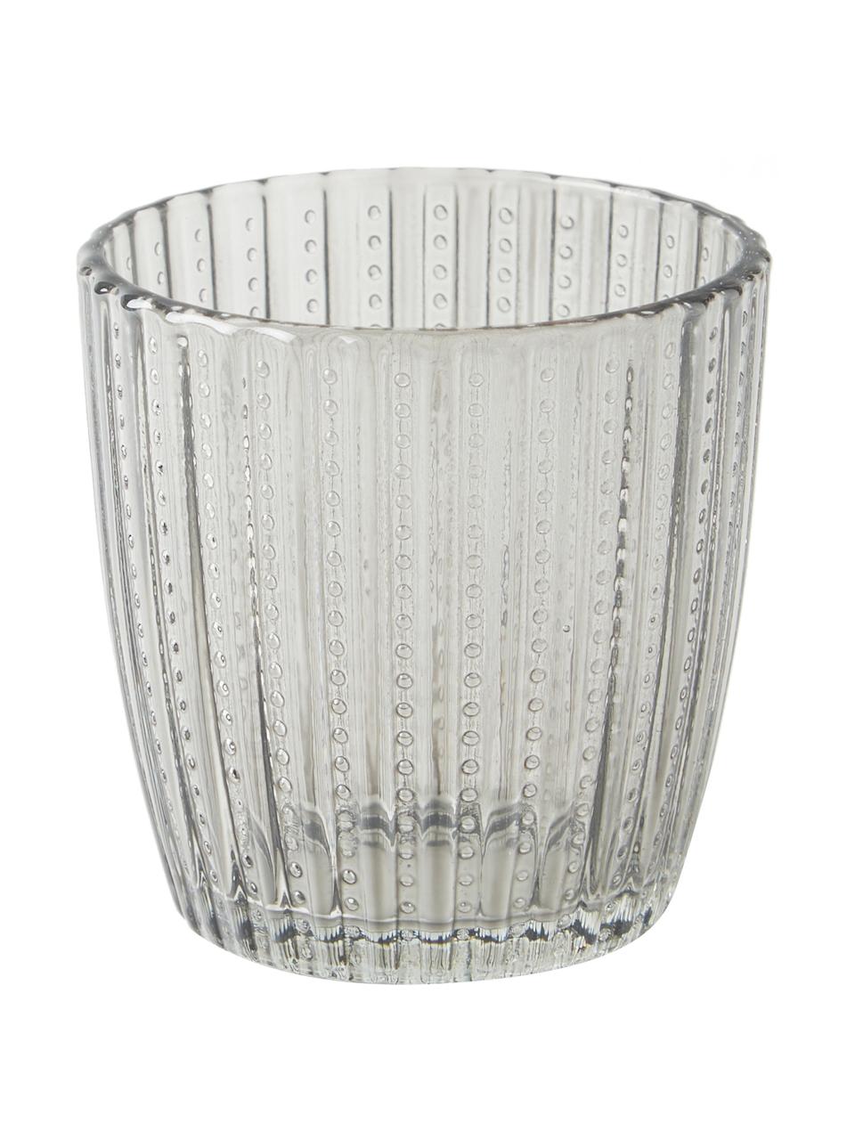 Teelichthalter-Set Marilu aus Glas, 4-tlg., Glas, Braun, Grau, Ø 8 x H 8 cm