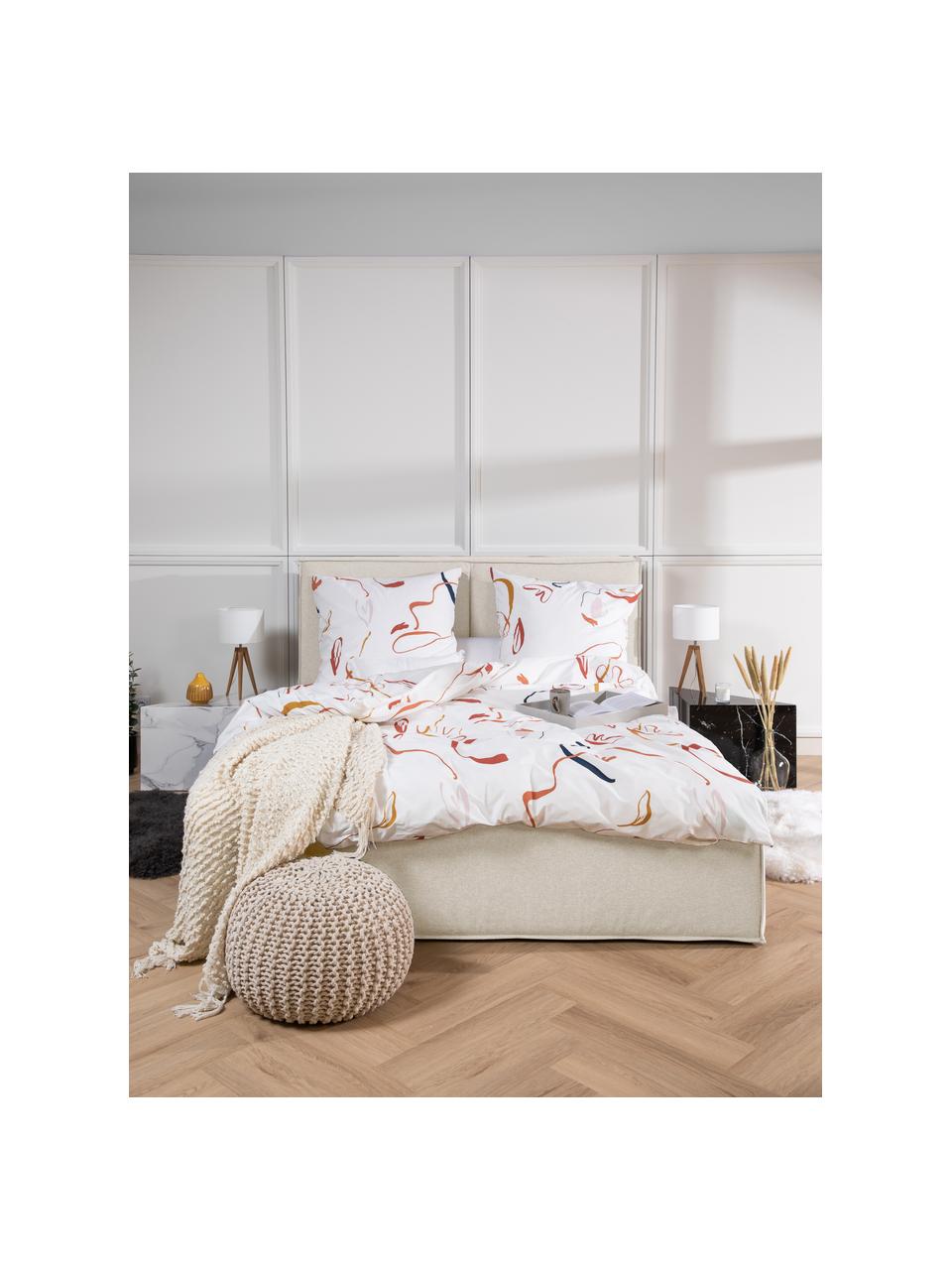 Cama tapizada Dream, Tapizado: poliéster (texturizado) A, Estructura: madera de pino maciza con, Tejido beige oscuro, An 200 x L 200 cm