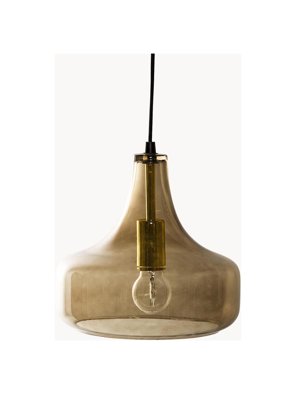 Lámpara de techo pequeña de vidrio tintado Yuser, Pantalla: vidrio, Cable: plástico, Greige, Ø 26 x Al 23 cm