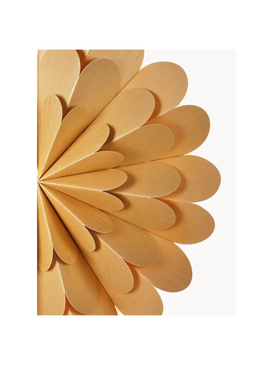 Handgefertigter Leuchtstern Marigold, Baldachin: Kunststoff, Hellbraun, Ø 45 cm