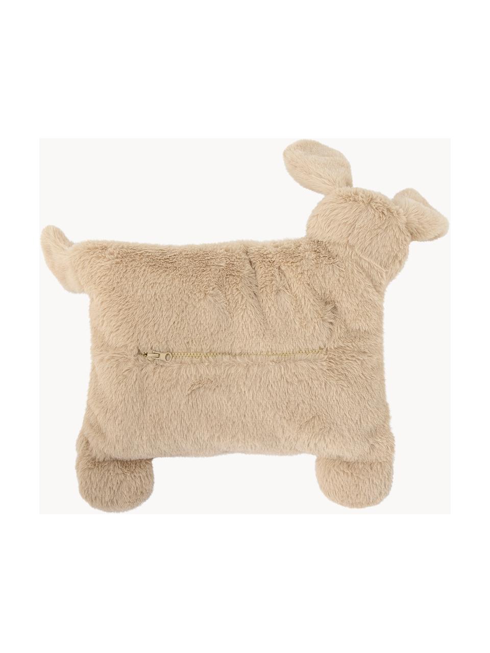 Coussin peluche Felix, Beige clair, larg. 37 x long. 45 cm