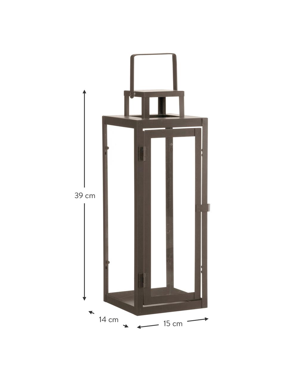 Lantaarn Ragara, Frame: gecoat metaal, Bruin, 15 x 39 cm