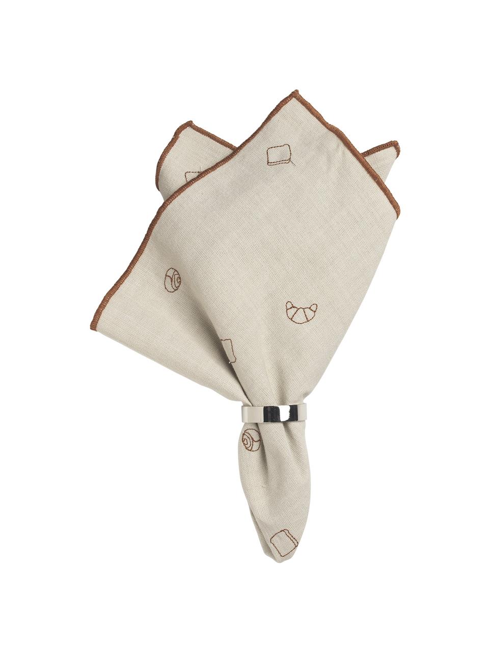 Katoenen servet Bread met gebakpatroon, 100% katoen, Beige, bruin, B 45 x L 45 cm