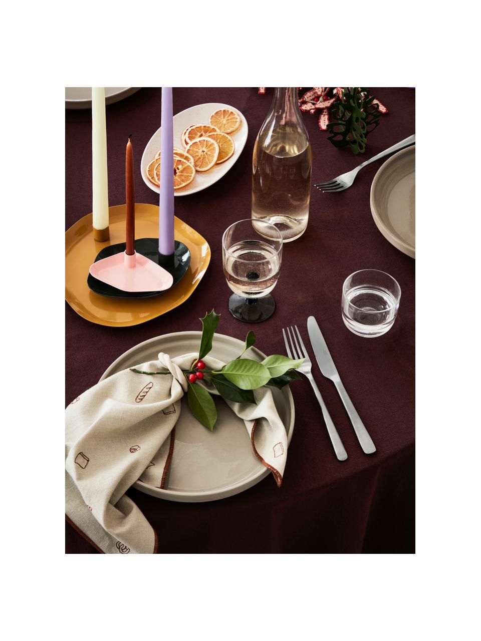 Serviette de table en tricot avec passepoil Bread, 100 % coton, Beige, brun, larg. 45 x long. 45 cm