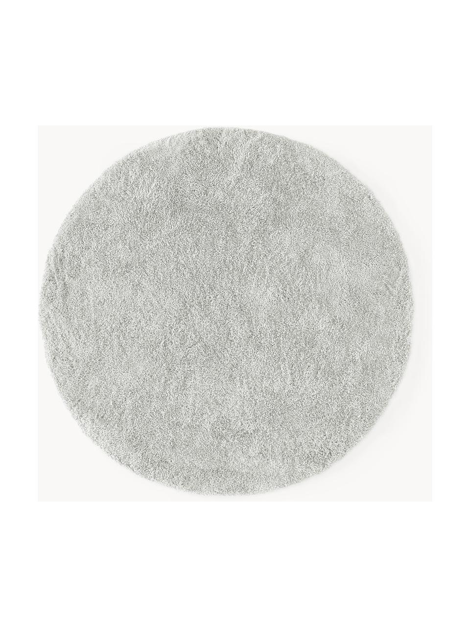 Okrúhly huňatý koberec s vysokým vlasom Leighton, Svetlosivá, Ø 150 x V 3 cm (veľkosť M)