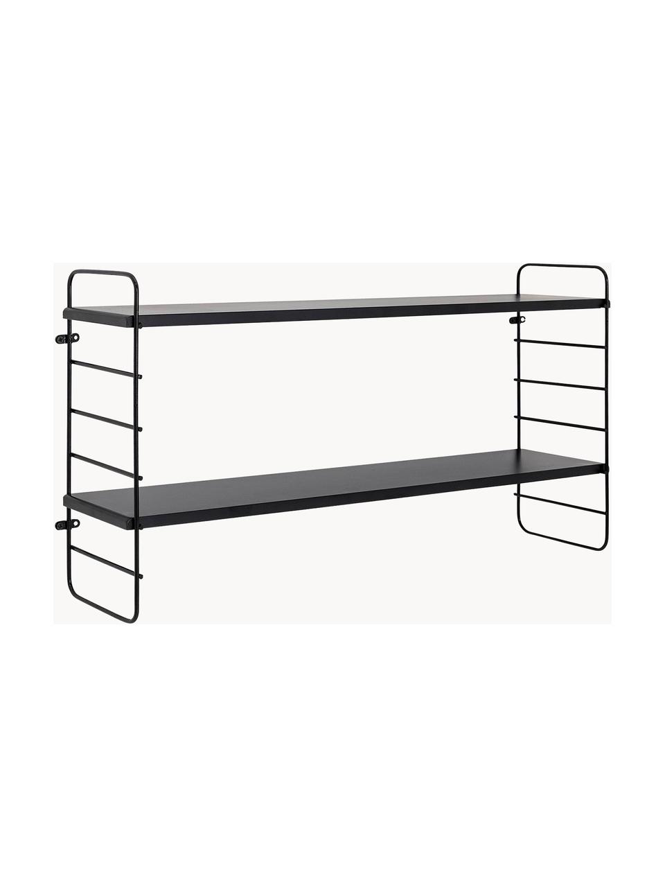 Estante de pared pequeño North, Estructura: metal pintado, Estantes: tableros de fibra de dens, Negro, An 65 x Al 35 cm