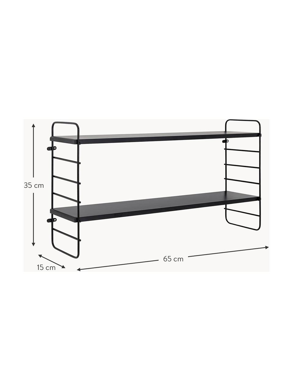 Klein wandrek North, Frame: gelakt metaal, Zwart, B 65 x H 35 cm