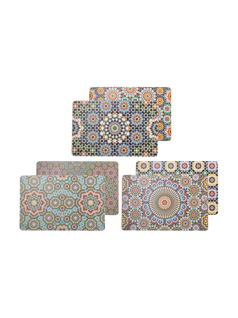 Beidseitig bedruckte Kunststoff Tischsets Marrakesch Doubleface, 6er Set, Kunststoff, Mehrfarbig, B 30 x L 45 cm