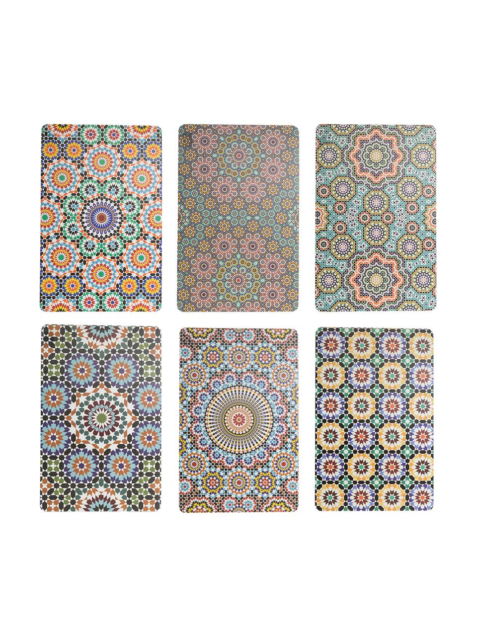 Beidseitig bedruckte Kunststoff Tischsets Marrakesch Doubleface, 6er Set, Kunststoff, Mehrfarbig, B 30 x L 45 cm