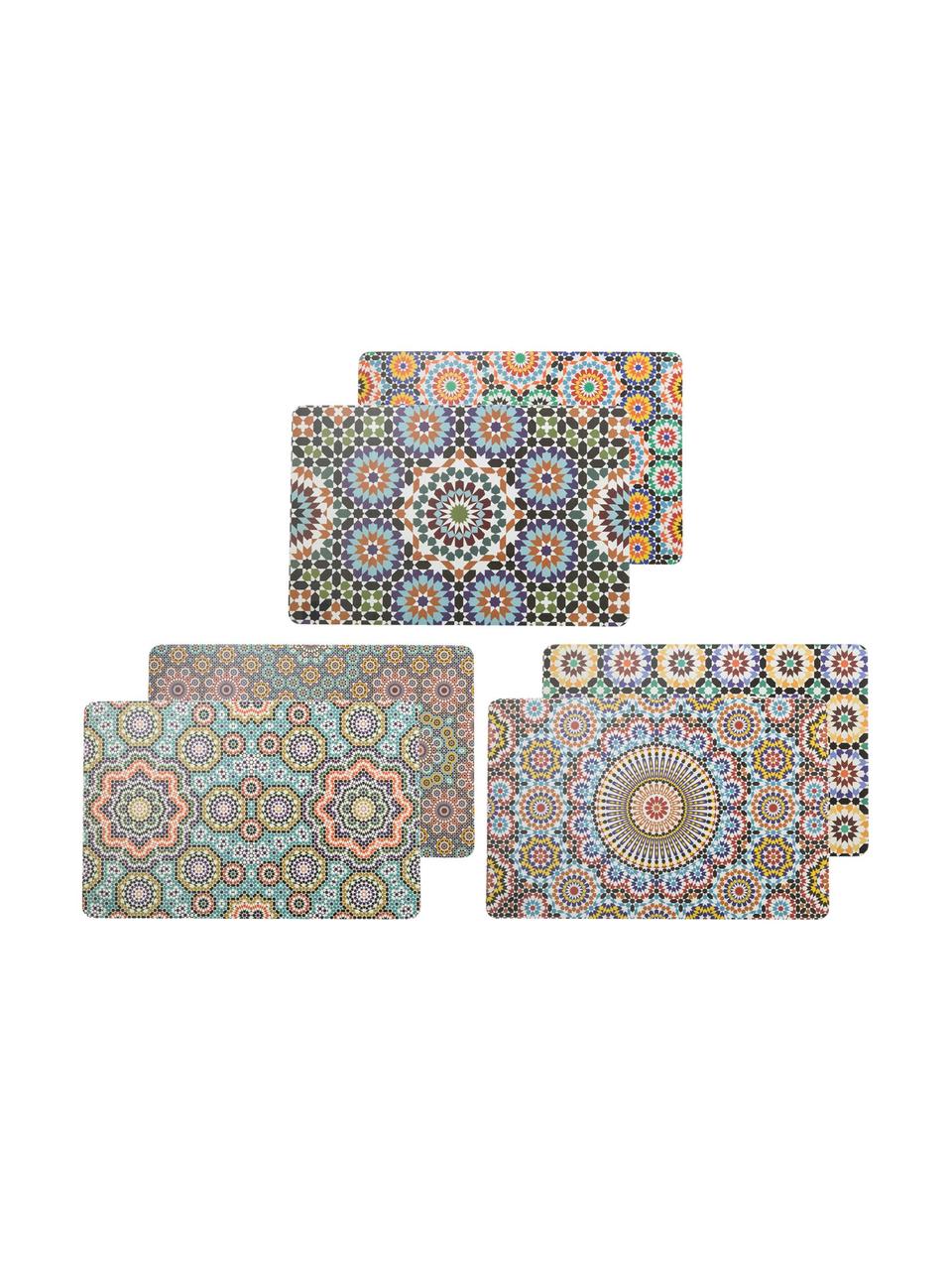 Komplet dwustronnych podkładek z tworzywa sztucznego Marrakesch Doubleface, 6 elem., Tworzywo sztuczne, Wielobarwny, S 30 x D 45 cm