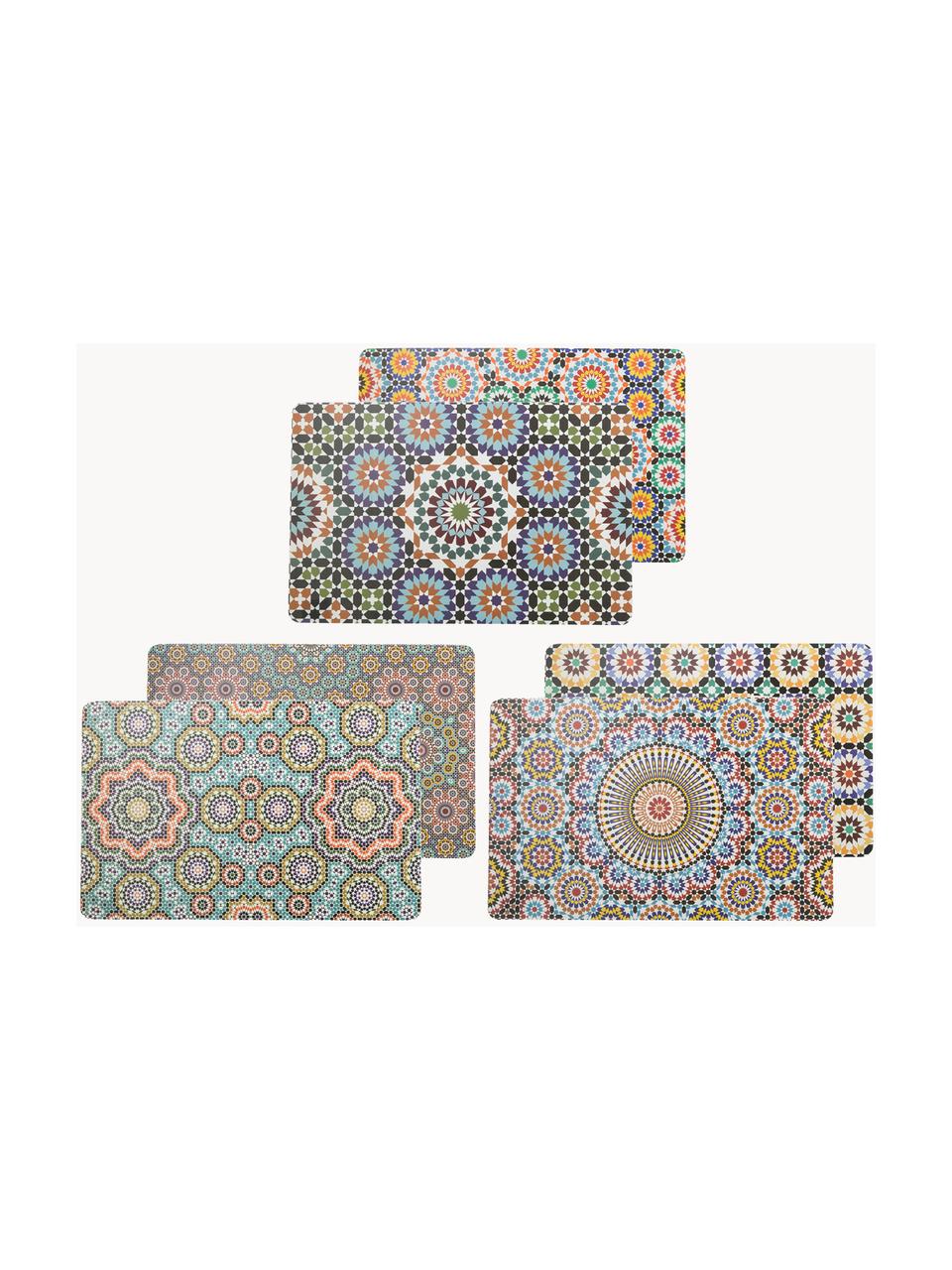 Sets de table Marrakech Doubleface, 6 élém., Plastique, Multicolore, larg. 30 x long. 45 cm