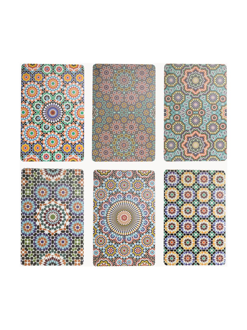 Dubbelzijdig bedrukte placemats Marrakesch Doubleface, set van 6, Kunststof, Meerkleurig, B 30 x L 45 cm