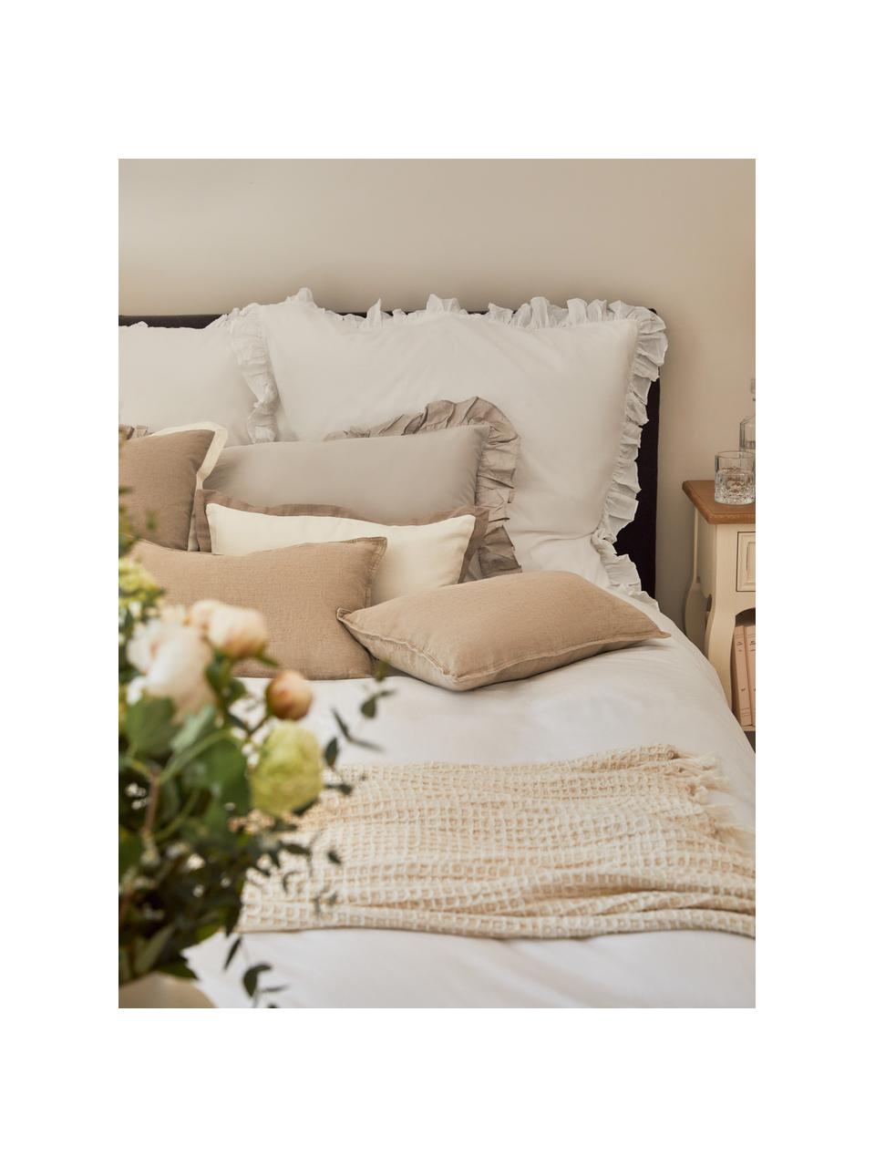 Housse de coussin en coton beige Mads, 100 % coton, Beige, larg. 30 x long. 50 cm