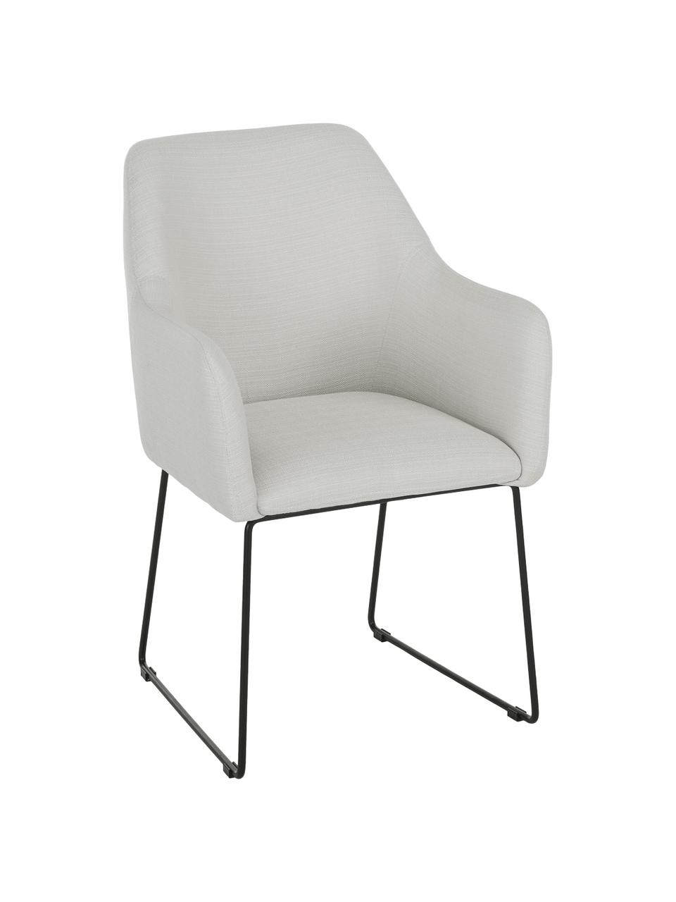 Stolička s opierkami Isla, Krémovobiela, čierna, Š 58 x H 62 cm