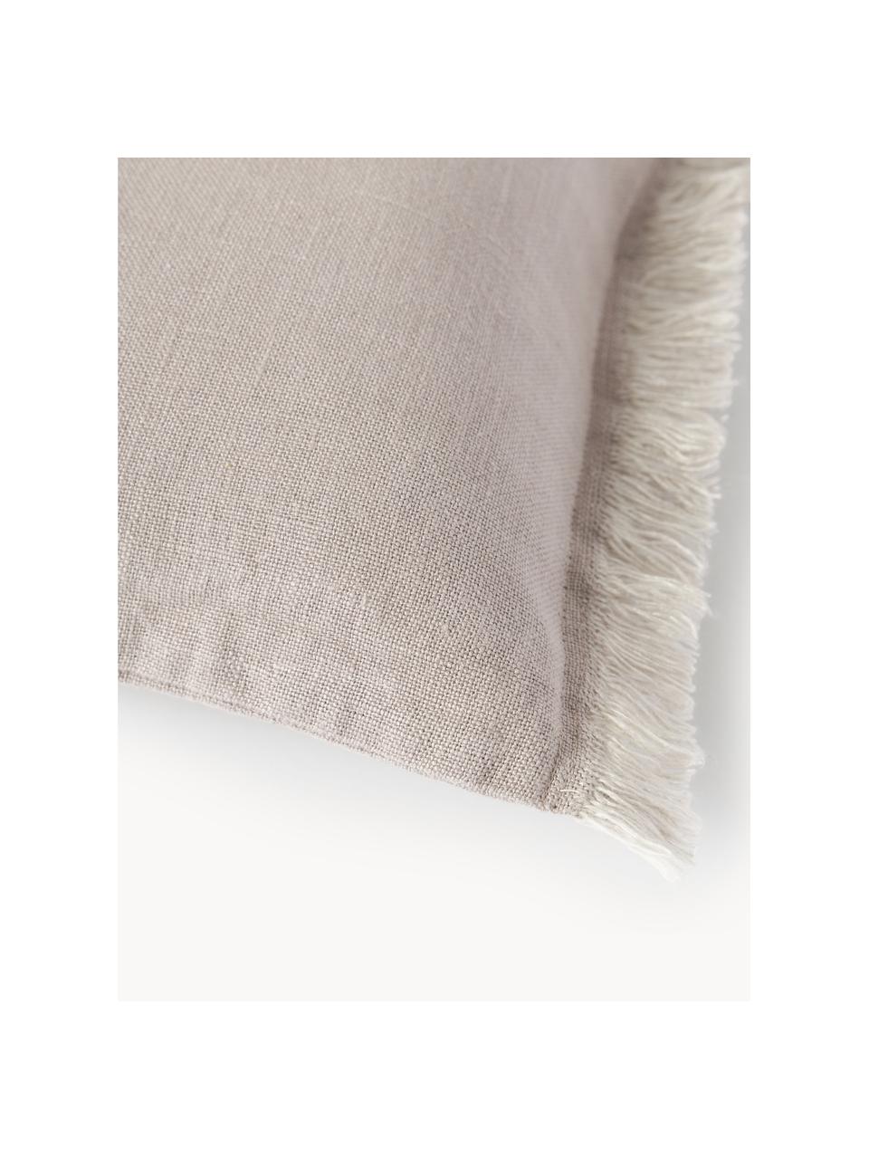 Housse de coussin pur lin avec franges Luana, 100 % pur lin

Le lin est naturellement doté d'un toucher plutôt rugueux et d'un aspect froissé
Sa résistance élevée au accrocs lui confère robustesse et longévité, Beige clair, larg. 30 x long. 50 cm