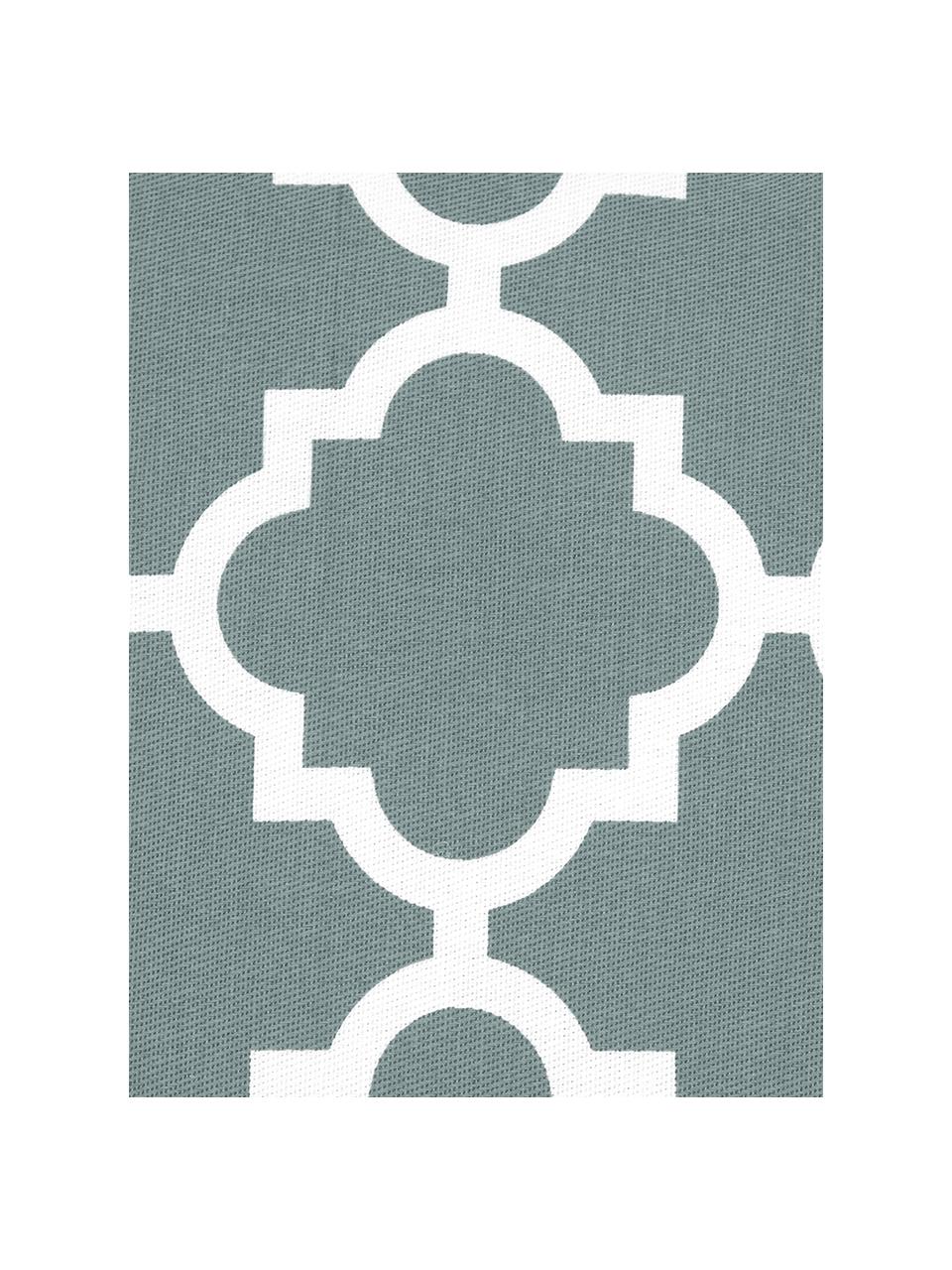 Kissenhülle Lana mit grafischem Muster, 100% Baumwolle, Salbeigrün, Weiß, B 30 x L 50 cm