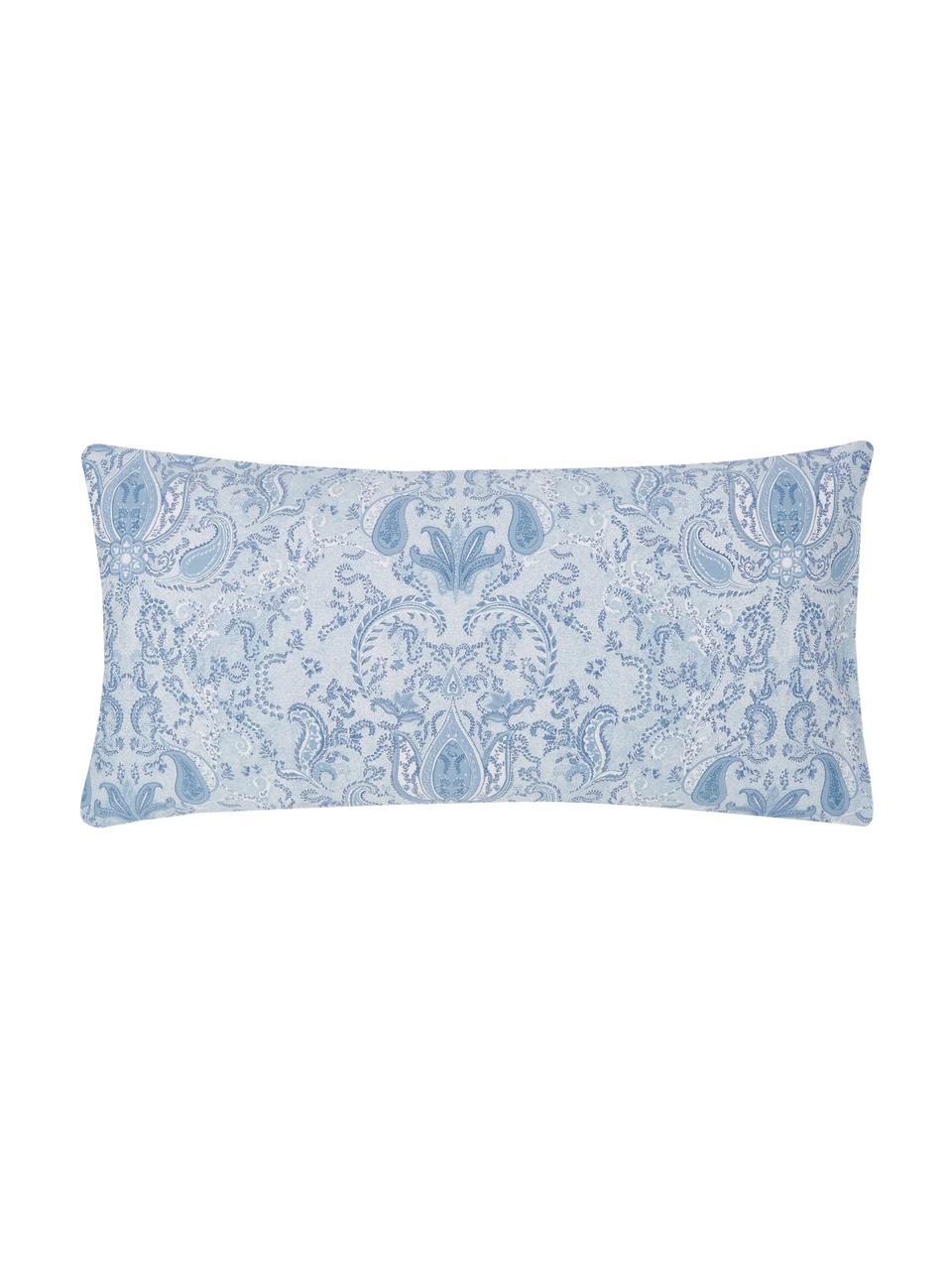 Funda de almohada de satén Grantham, Azul estampado, An 45 x L 85 cm