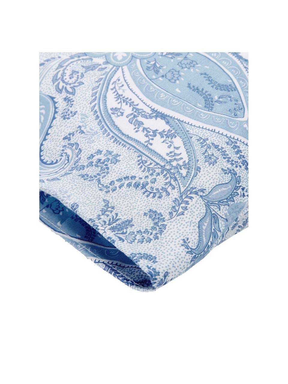 Funda de almohada de satén Grantham, Azul estampado, An 45 x L 85 cm