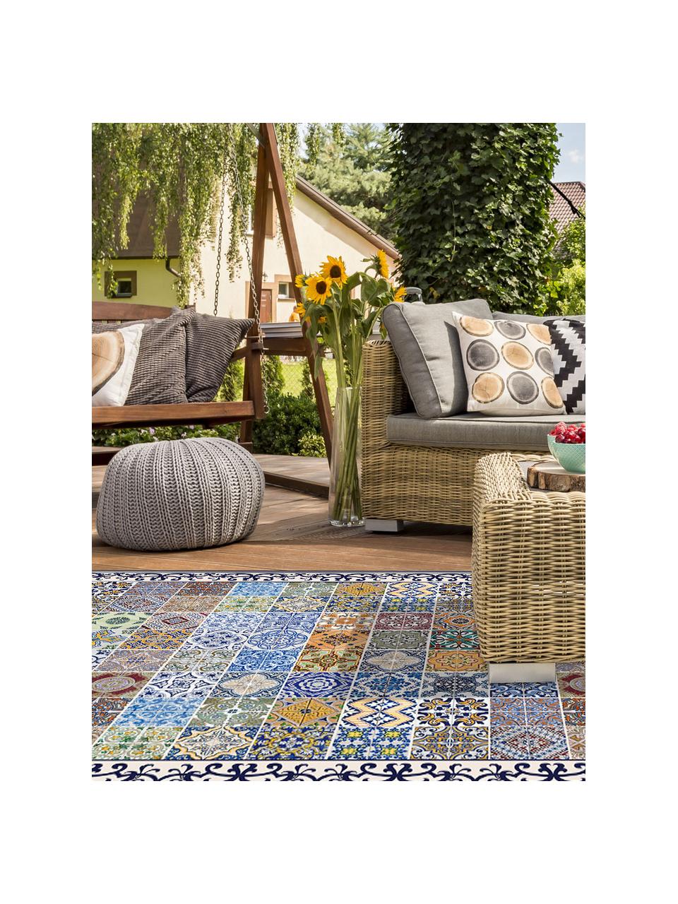 Vlakke vinyl vloermat Pablo met kleurrijke print, antislip, Gerecycled vinyl, Multicolour, B 136 x L 203 cm