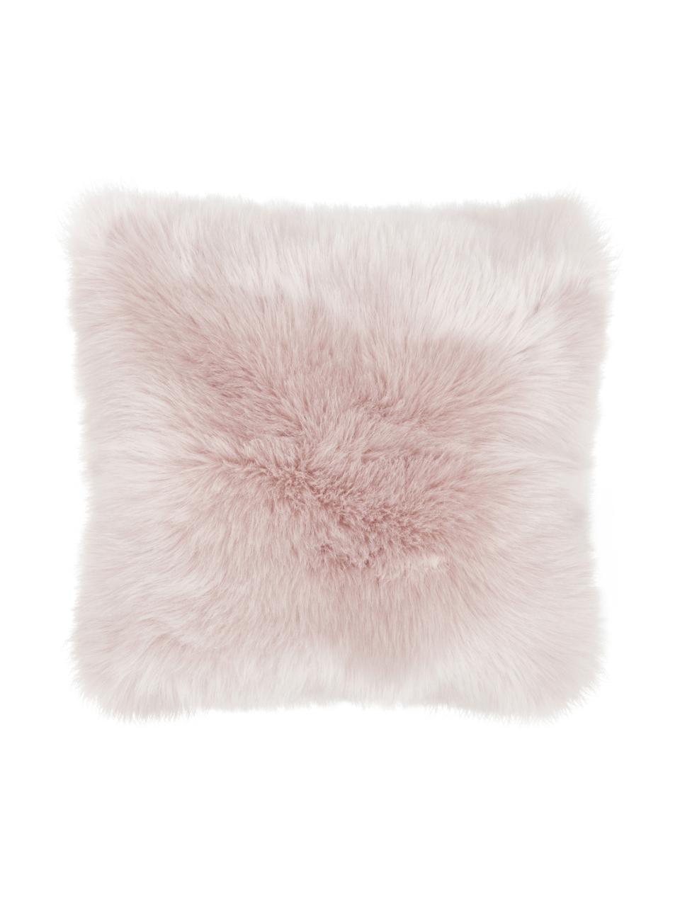 Poszewka na poduszkę ze sztucznego futra Mathilde, proste włosie, Blady różowy, S 40 x D 40 cm