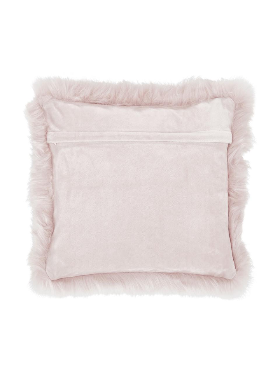 Housse de coussin 40x40 imitation fourrure rose Mathilde, Rose, larg. 40 x long. 40 cm