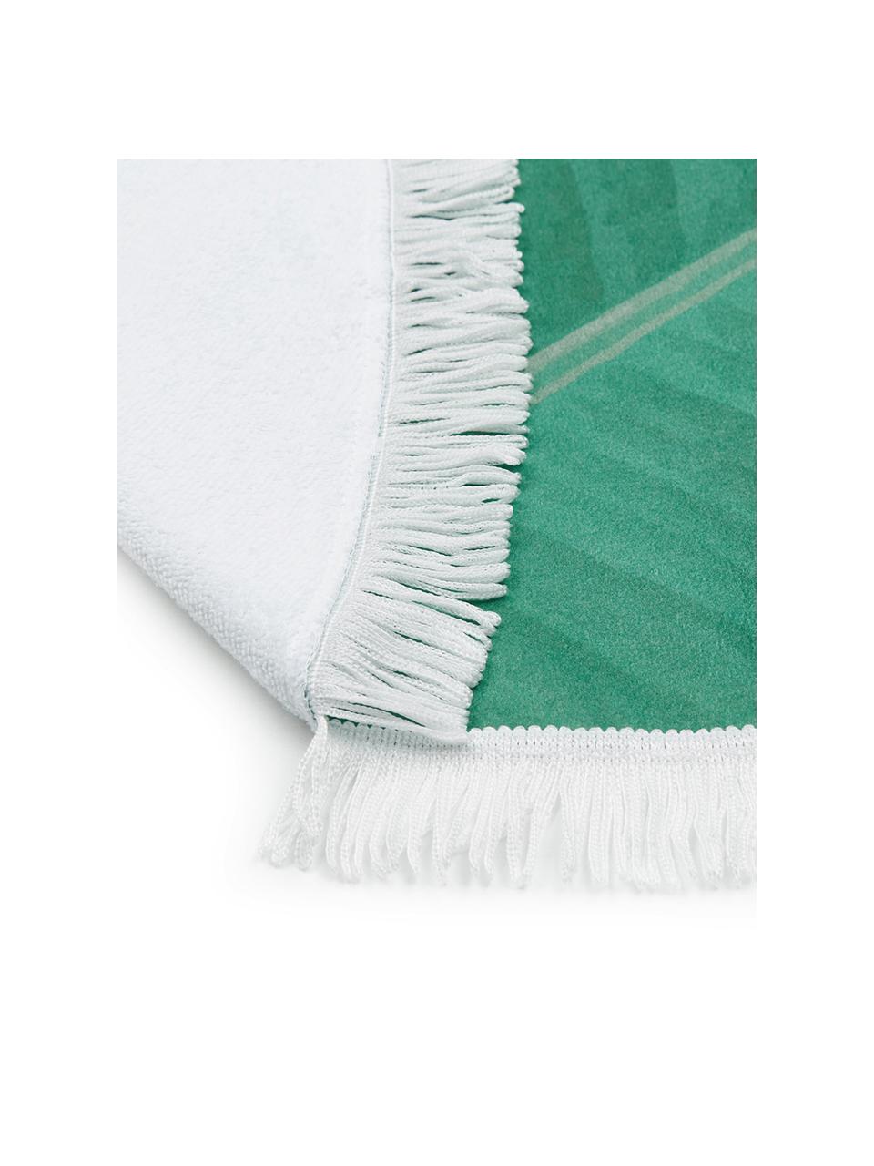 Telo mare rotondo con stampa tropicale Banan, 55% poliestere, 45% cotone
Qualità molto leggera 340 g/m², Verde, bianco, Ø 150 cm