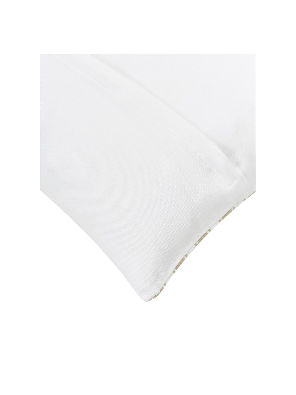 Geborduurde kussenhoes Let it snow, 100% katoen, Beige, wit, B 45 x L 45 cm