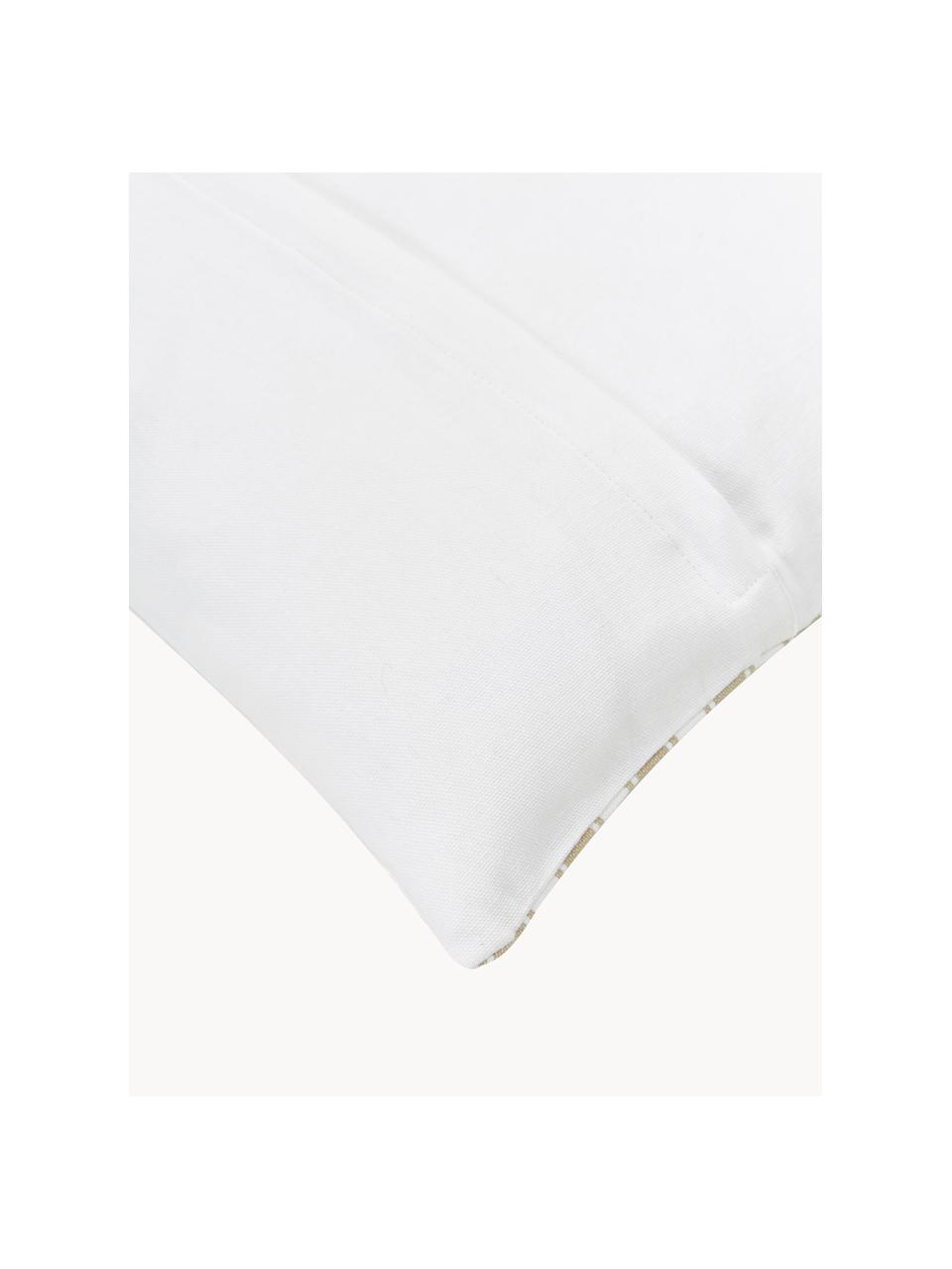 Housse de coussin 45x45 brodée Let it snow, 100 % coton, Beige, blanc, larg. 45 x long. 45 cm