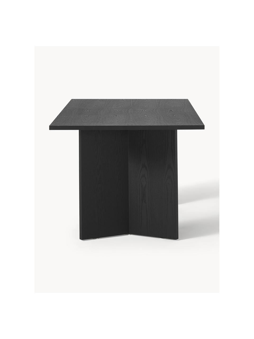 Drevený jedálenský stôl Toni, 200 x 90 cm, MDF-doska strednej hustoty s jaseňovou dyhou, lakovaná s FSC certifikátom, Jaseňové drevo, čierna lakované, D 200 x Š 90 cm