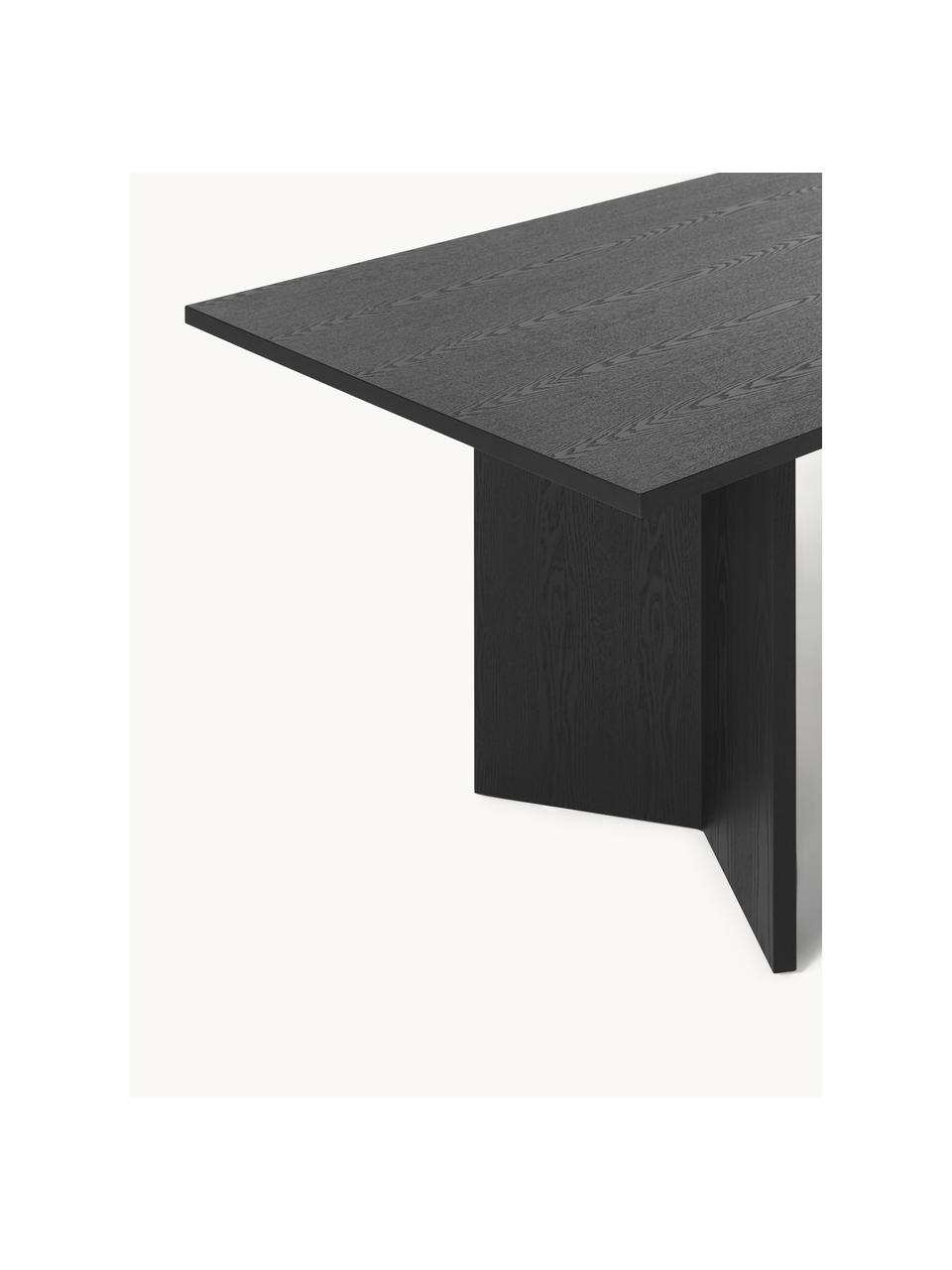 Jedálenský stôl Toni, 200 x 90 cm, MDF-doska strednej hustoty s dubovou dyhou, lakovaná, Dubové drevo, čierna lakovaná, Š 200 x V 75 cm