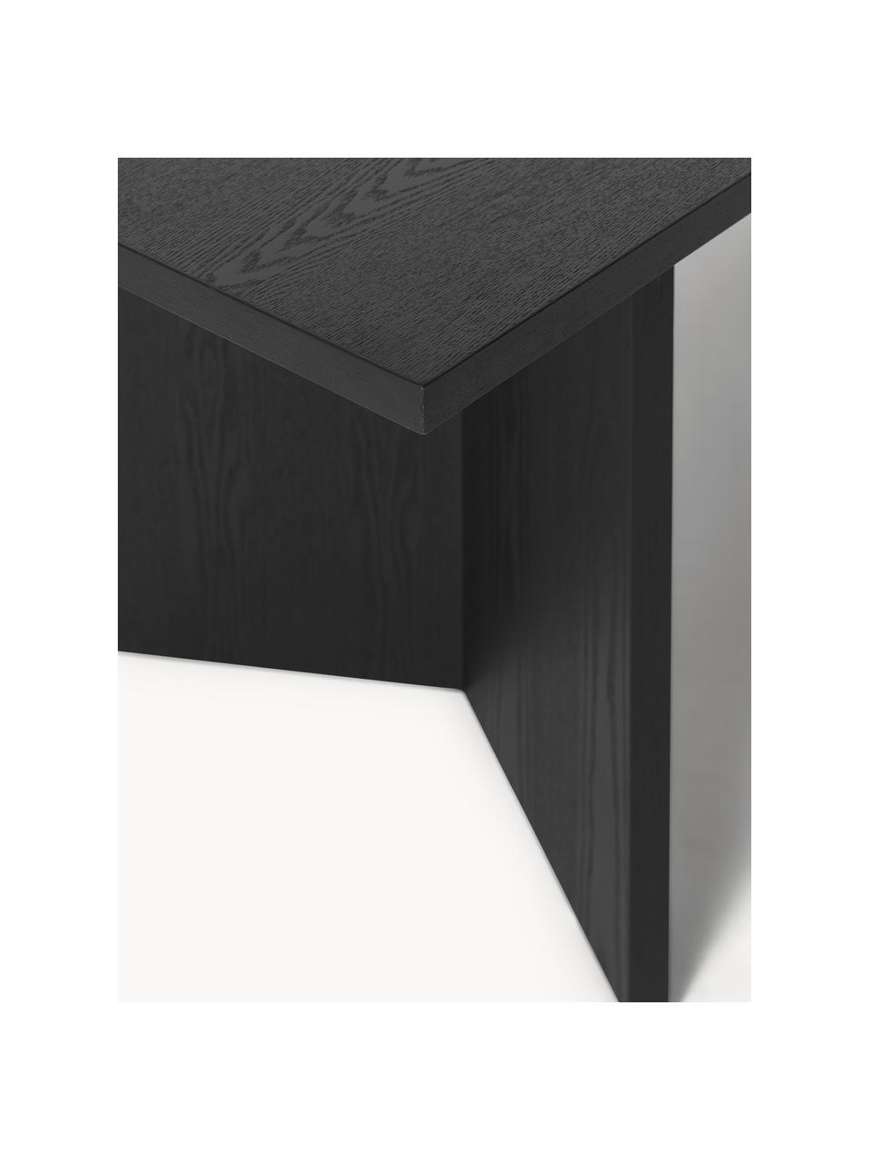 Jídelní stůl Toni, 200 x 90 cm, Lakovaná MDF deska (dřevovláknitá deska střední hustoty) s dubovou dýhou, Dřevo, černá, Š 200 cm, V 75 cm