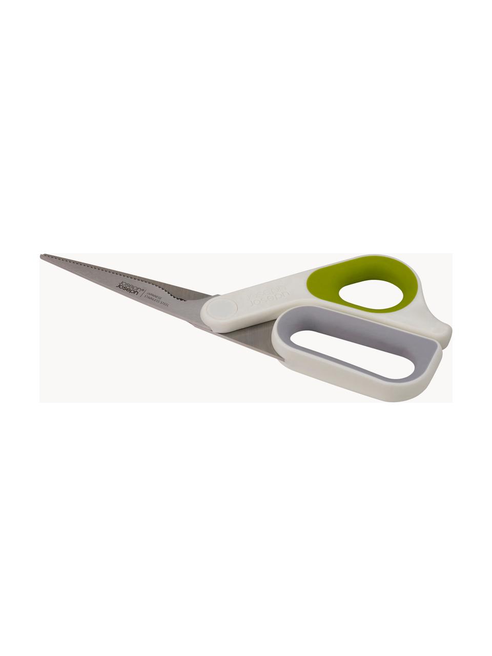 Keukenschaar PowerGrip, Handvatten: silicone, Groen, lichtgrijs, Off White, B 9 x L 22 cm