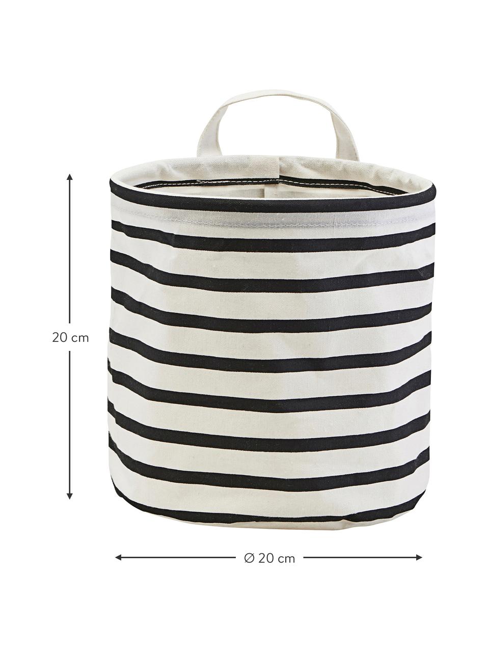 Panier de rangement Stripes, Coton, polyester, soie synthétique, Noir, blanc, Ø 20 x haut. 20 cm