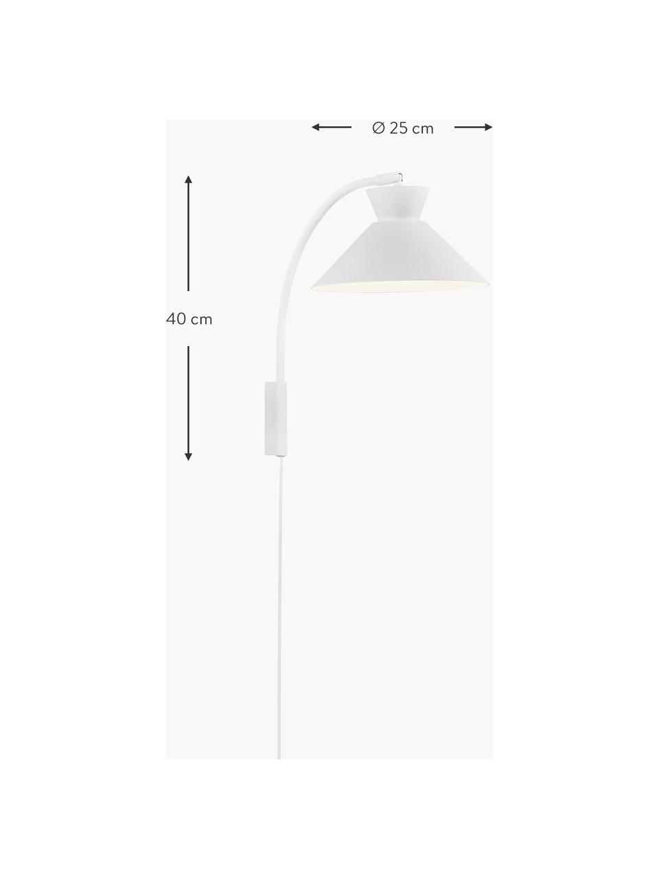 Wandleuchte Dial mit Stecker, Lampenschirm: Metall, beschichtet, Weiss, Ø 25 x H 40 cm