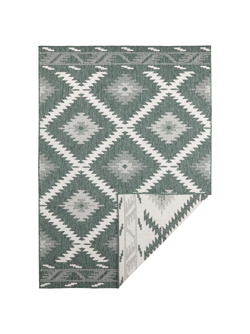 Tappeto reversibile da interno-esterno Malibu, Verde, crema, Larg. 200 x Lung. 290 cm (taglia L)