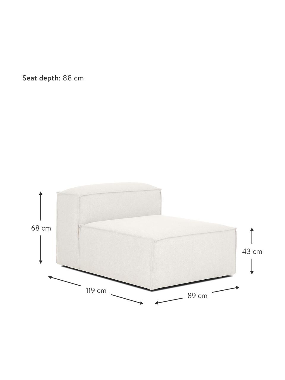 Moduł środkowy Lennon, Tapicerka: 100% poliester Dzięki tka, Stelaż: lite drewno sosnowe, cert, Nogi: tworzywo sztuczne, Beżowa tkanina, S 89 x G 119 cm